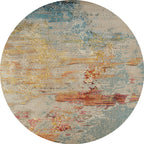 Multicolor Industrial Indoor Rug Polyester Abstract Rug Pet Friendly Washable Non-Slip Carpet for Living Room
