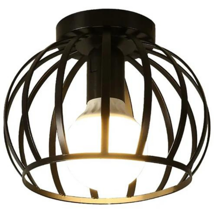 Modern Loft-style Ceiling Lamp with Open Cage Design