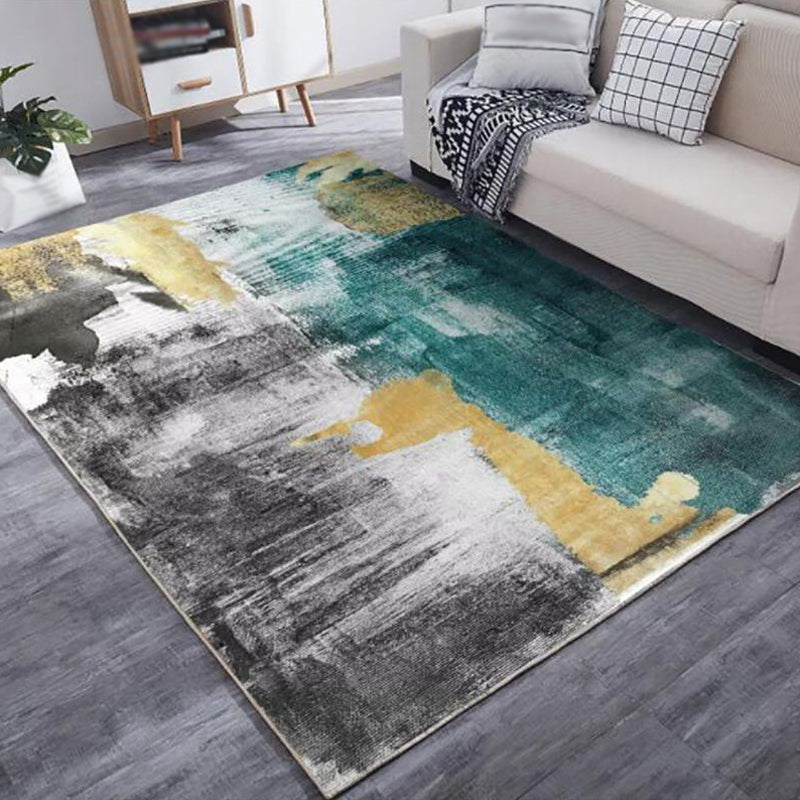 Multi Color Industrial Carpet Polyester Abstract Pattern Carpet Pet Friendly Non-Slip Area Rug for Living Room
