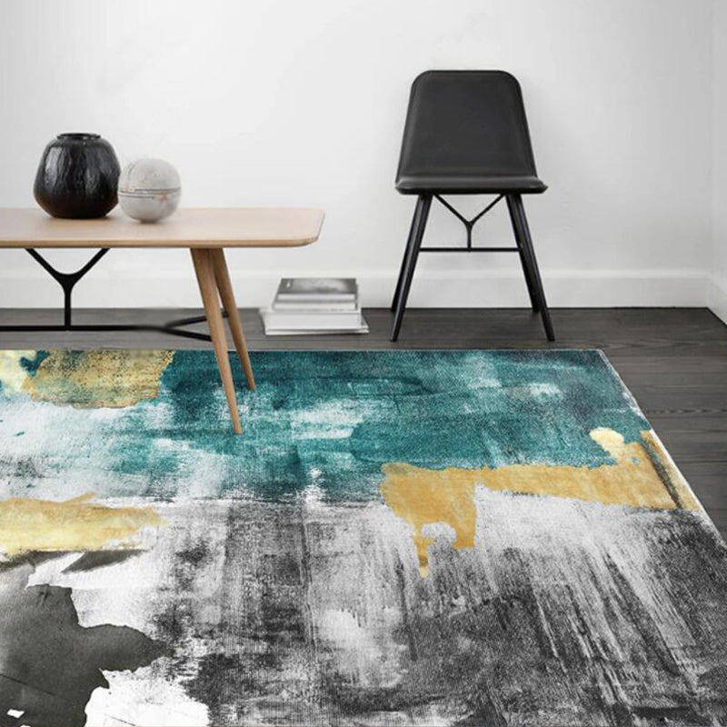 Multi Color Industrial Carpet Polyester Abstract Pattern Carpet Pet Friendly Non-Slip Area Rug for Living Room