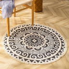 Traditional Tribal Floral Pattern Rug Multicolor Moroccan Rug Flax Pet-Friendly Washable Nonslip Area Rug for Bedroom