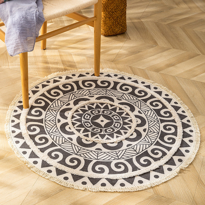 Traditional Tribal Floral Pattern Rug Multicolor Moroccan Rug Flax Pet-Friendly Washable Nonslip Area Rug for Bedroom