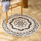 Traditional Tribal Floral Pattern Rug Multicolor Moroccan Rug Flax Pet-Friendly Washable Nonslip Area Rug for Bedroom