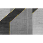 Black geometric patterned rug with stripes, modern area rug made of polyester, washable, non-slip backing rug for the study