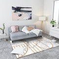 Marble Geometry Pattern Carpet Polyester Modernist Carpet Washable Non-Slip Backing Carpet for Living Room