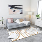 Marble Geometry Pattern Carpet Polyester Modernist Carpet Washable Non-Slip Backing Carpet for Living Room