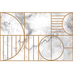 Marble Geometry Pattern Carpet Polyester Modernist Carpet Washable Non-Slip Backing Carpet for Living Room
