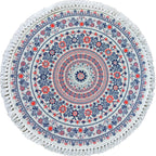 Traditional Tribal Floral Pattern Rug Multicolor Moroccan Rug Flax Pet-Friendly Washable Nonslip Area Rug for Bedroom