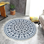 Traditional Tribal Floral Pattern Rug Multicolor Moroccan Rug Flax Pet-Friendly Washable Nonslip Area Rug for Bedroom