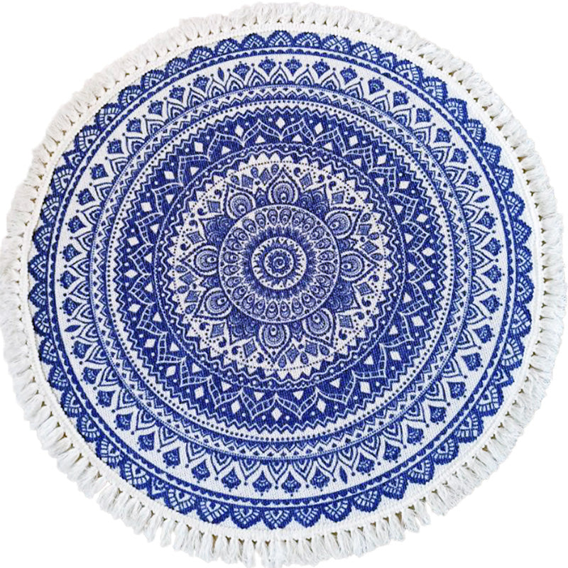 Traditional Tribal Floral Pattern Rug Multicolor Moroccan Rug Flax Pet-Friendly Washable Nonslip Area Rug for Bedroom