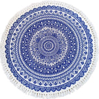 Traditional Tribal Floral Pattern Rug Multicolor Moroccan Rug Flax Pet-Friendly Washable Nonslip Area Rug for Bedroom