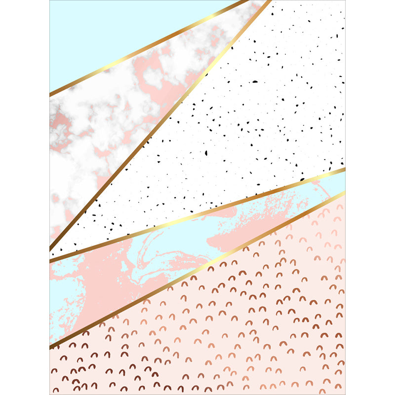 Decorative geometric patterned rug with dots Pink Nordic rug polyester washable non-slip rug for the living room