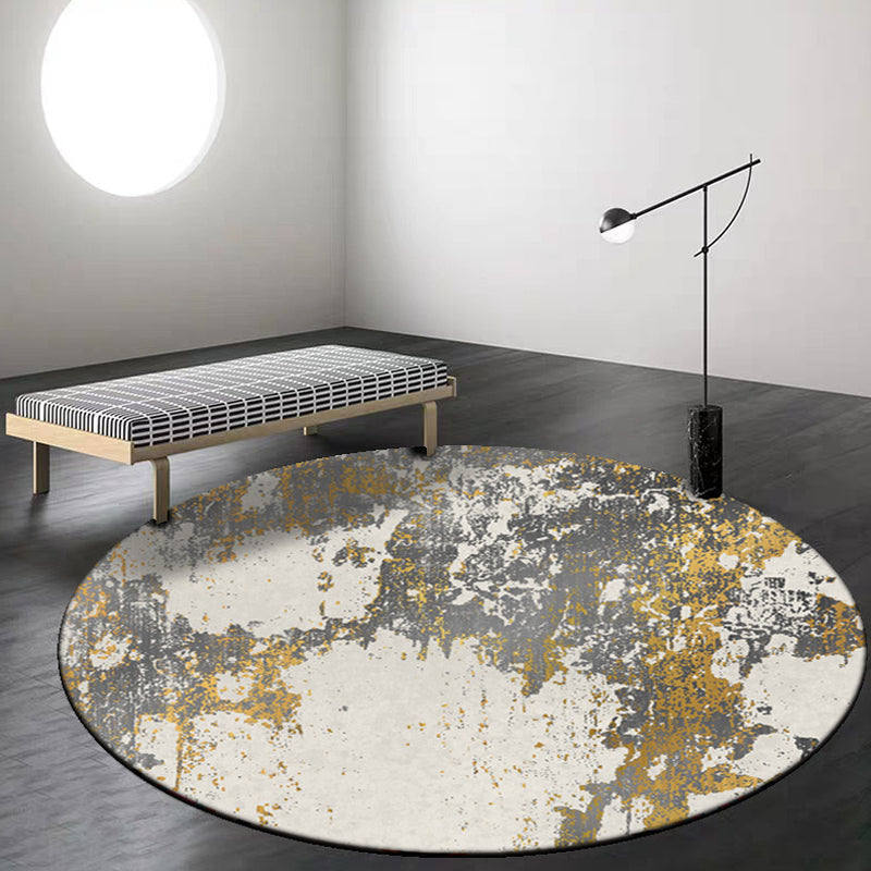 Gray abstract carpet Synthetic industrial carpet Washable Non-slip backing rug for decoration