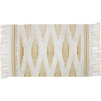 Yellow and gray bedroom carpet southwestern striped pattern carpet cotton non-slip backing washable area rug