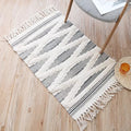 Yellow and gray bedroom carpet southwestern striped pattern carpet cotton non-slip backing washable area rug