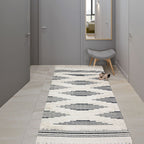 Yellow and gray bedroom carpet southwestern striped pattern carpet cotton non-slip backing washable area rug
