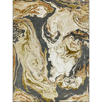Gold Abstract Carpet Polyester Modern Rug Washable Non-slip Back Carpet for Decoration