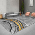 Modern bedroom rug Gray abstract swirl stripe pattern rug Polyester Washable Non-slip Pet-friendly rug