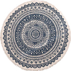 Moroccan tribal floral pattern rug multicolor cotton rug non-slip pet-friendly washable rug for bedroom
