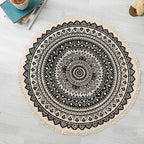 Moroccan tribal floral pattern rug multicolor cotton rug non-slip pet-friendly washable rug for bedroom