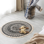 Moroccan tribal floral pattern rug Multicolored cotton rug Non-slip Pet-friendly Washable rug for the bedroom