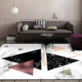New triangular pattern rug with marble surface White polyester rug non-slip washable for living room