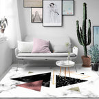 New triangular pattern rug with marble surface White polyester rug non-slip washable for living room