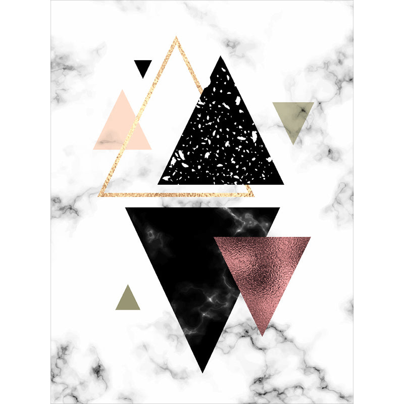 New triangular pattern rug with marble surface White polyester rug non-slip washable for living room
