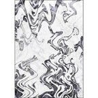 Black and White Study Rug Modernism Abstract Rug Polyester Machine Washable Non-Slip Back Carpet