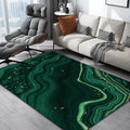 Green abstract rug polyester modern rug washable non-slip pet-friendly rug for the living room