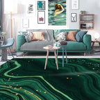 Green abstract rug polyester modern rug washable non-slip pet-friendly rug for the living room