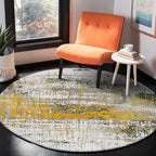 Yellow Industrial Carpet Polyester Abstract Carpet Pet Friendly Washable Non-slip Area Rug for Bedroom