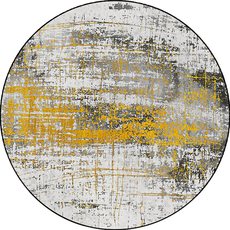 Yellow Industrial Carpet Polyester Abstract Carpet Pet Friendly Washable Non-slip Area Rug for Bedroom