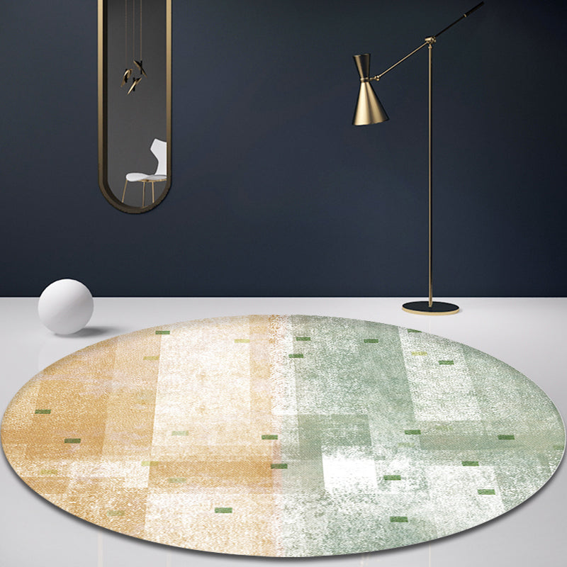 Contemporary Bedroom Carpet Multicolor Abstract Rug Synthetic Washable Non-Slip Pet-Friendly Indoor Rug