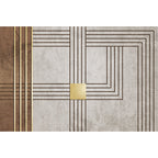 Gray and Camel Modern Rug Polyester Geometric and Stripe Pattern Rug Pet Friendly Washable Non-Slip Area Rug for the Living Room