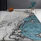 Modern abstract rug gray polyester rug non-slip back pet-friendly washable rug for the living room