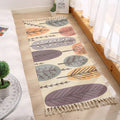 Multicolored Floral Pattern Rug Cotton Modern Rug Pet Friendly Washable Non-Slip Area Rug for Living Room
