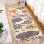 Multicolored Floral Pattern Rug Cotton Modern Rug Pet Friendly Washable Non-Slip Area Rug for Living Room