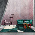 Green contemporary carpet polypropylene circle pattern carpet pet-friendly washable non-slip carpet for the living room