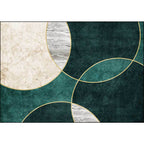 Green contemporary carpet polypropylene circle pattern carpet pet-friendly washable non-slip carpet for the living room