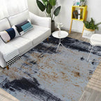 Dark Grey Industrial Carpet Polyester Abstract Pattern Carpet Pet Friendly Non-Slip Washable Rug for Living Room