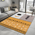 Yellow tribal pattern area rug polyester southwestern rug washable non-slip back rug for the study