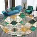 Moroccan geometric pattern rug green polypropylene rug non-slip pet-friendly washable rug for living room