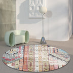Colorful Living Room Carpet Southwestern Tribal Diamond Pattern Carpet Synthetic Machine Washable Non-Slip Back Carpet