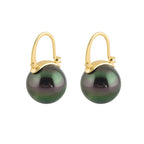 Black Pearl Earrings Available in White Champagne Grey Gold and Black Pearl Dangle Earrings