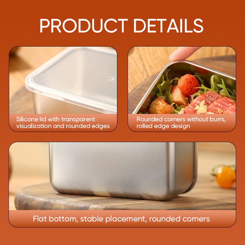 Stainless Steel Food Storage Container with Lid, Lunch, Snack Storage Box