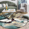 Simple Blue Industrial Carpet Polyester Abstract Carpet Washable Non-Slip Underlay Pet-Friendly Carpet for the Living Room
