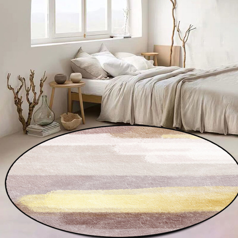 Brown Abstract Carpet Polyester Modernism Carpet Washable Non-Slip Back Carpet for Decoration