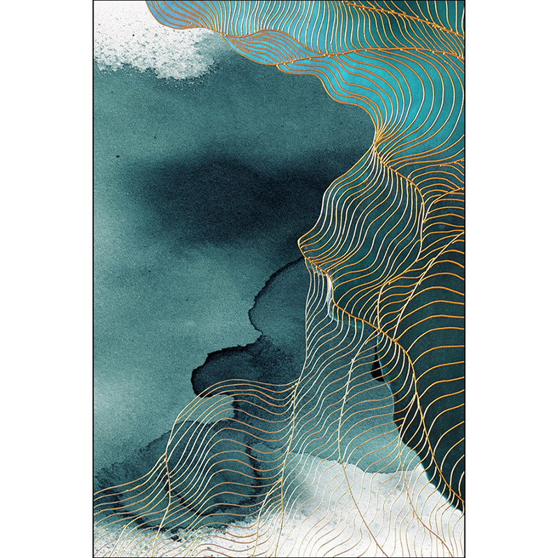 Creative Green Industrial Carpet Polyester Abstract Swirl Striped Pattern Carpet Washable Non-Slip Backing Pet-Friendly Carpet for Decoration