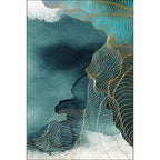 Creative Green Industrial Carpet Polyester Abstract Swirl Striped Pattern Carpet Washable Non-Slip Backing Pet-Friendly Carpet for Decoration